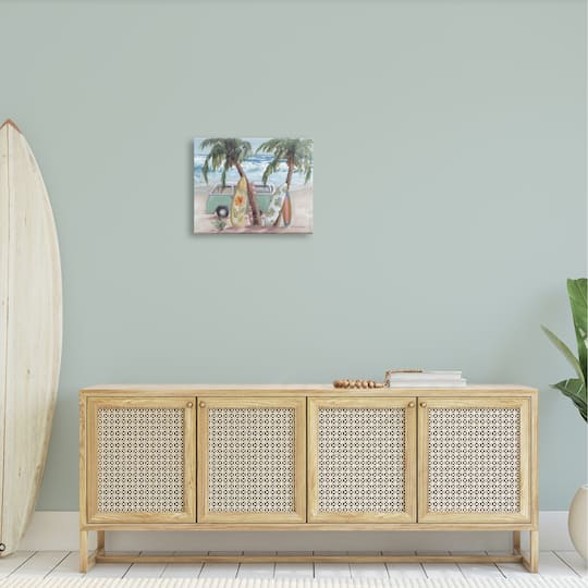 Stupell Industries Summer Waves Tropical Van Surfboards Canvas Wall Art